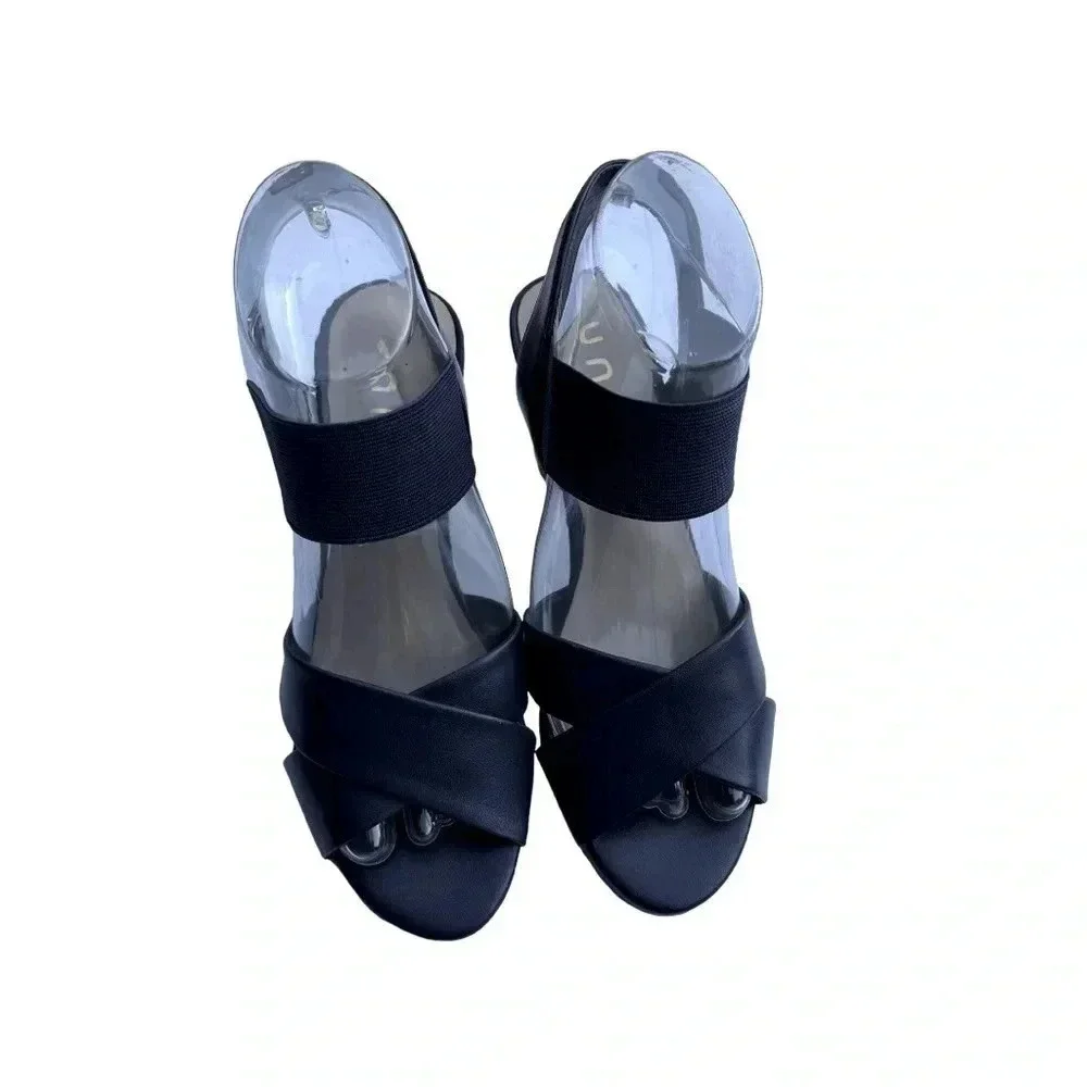 UNISA Dark Blue Strap Heeled Sandals•Women’s Size 61/2•Worn Once Great Condition